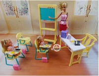 original for princess barbie teacher classroom school desk supplies 16 bjd doll furniture doll house accessories set toy gift