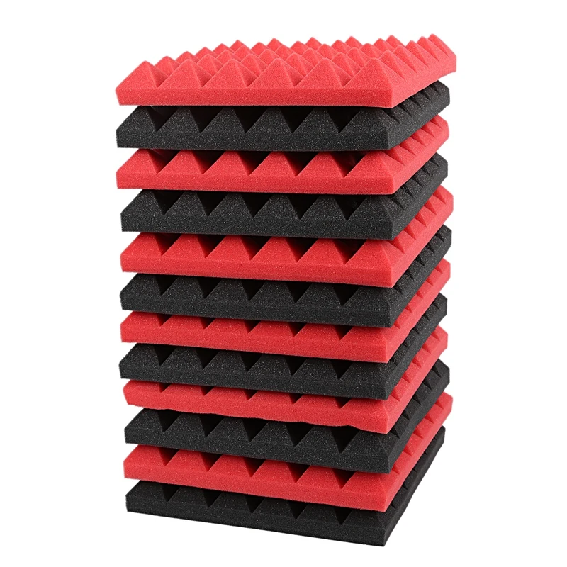 

Charcoal Acoustic Foam Tiles Soundproofing Foam Panels Studio Sound Padding 2 x 10 x 10 Inch