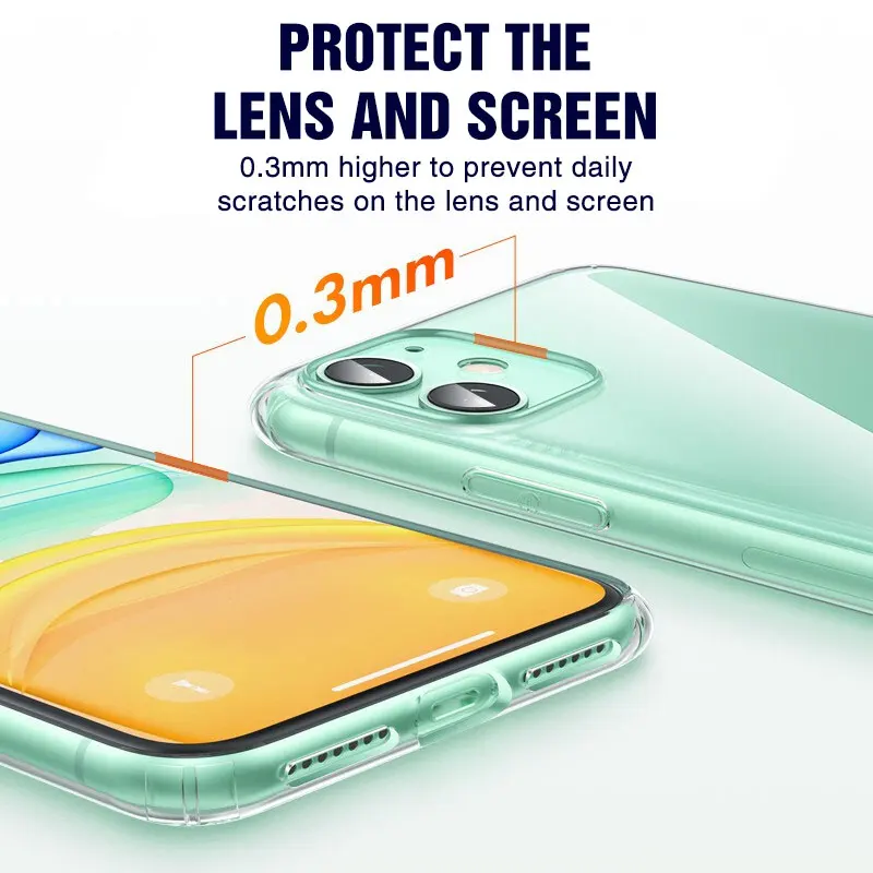 Силиконовый чехол для iPhone 12 11 Pro X XR XS Max 6 7 8 Plus прозрачные чехлы SE 2020 противоударный