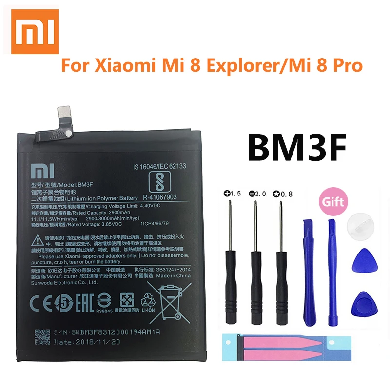 

Xiao Mi Оригинальная батарея для телефона BM3F для Xiaomi Mi 8 Mi8 Explorer Mi8 Pro прозрачная разведка издание 3000 мАч батареи