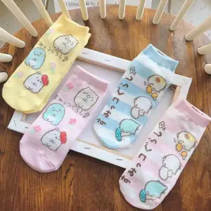1 пара, милые японский Sumikko Gurashi углу существо, хлопковые короткие носки для девушек-студенток; Носки с мультяшным рисунком; Плюшевая обувь в форме животных игрушки подарок