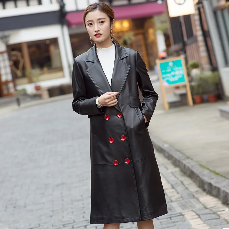 Кожаная зимняя куртка женская одежда 2020 Уличная Повседневная Длинная Куртка из