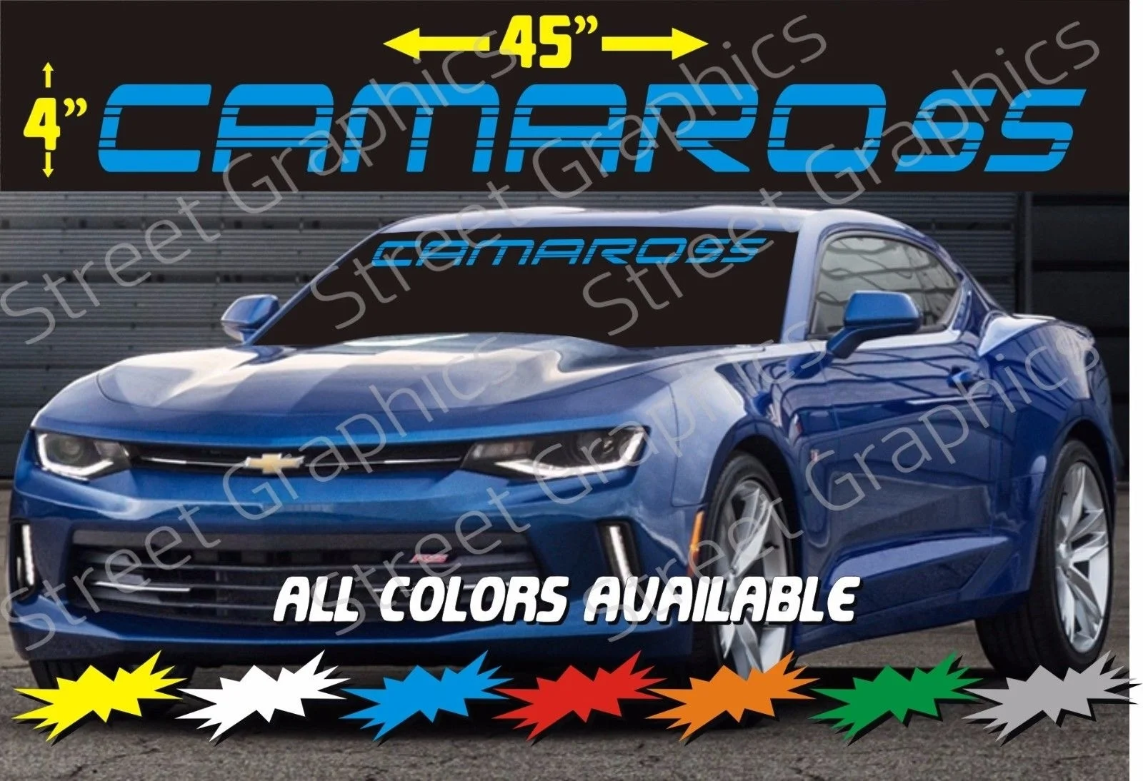

Виниловая наклейка на лобовое стекло для CHEVY CAMARO Z28 SS