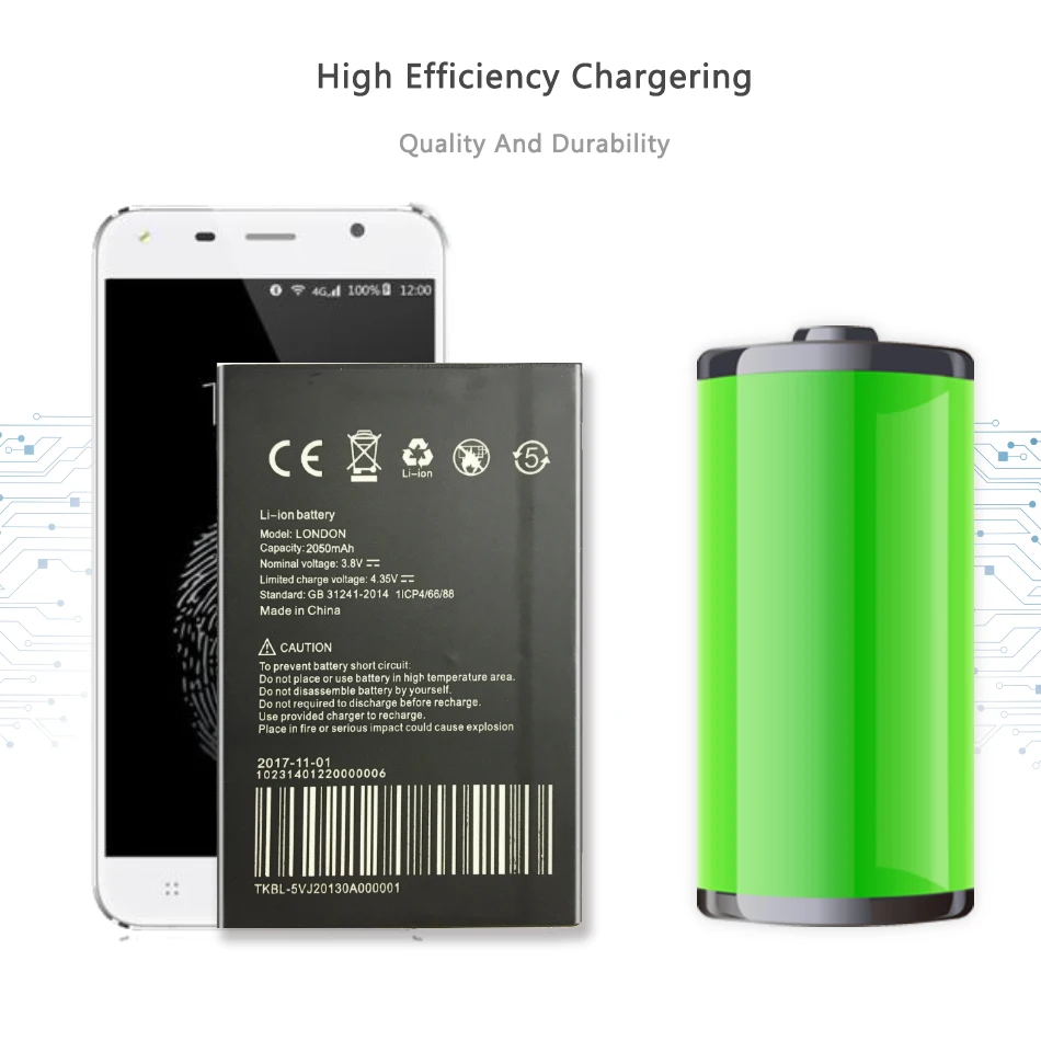 

For UMI LONDON Replacement Battery 2050mAh For UMI LONDON