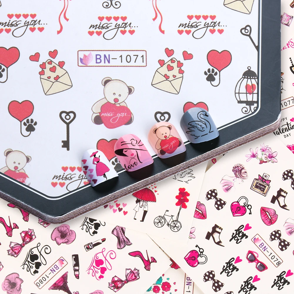 12 стилей/лист модные наклейки на ногти с изображением губ|Стикеры и наклейки| |