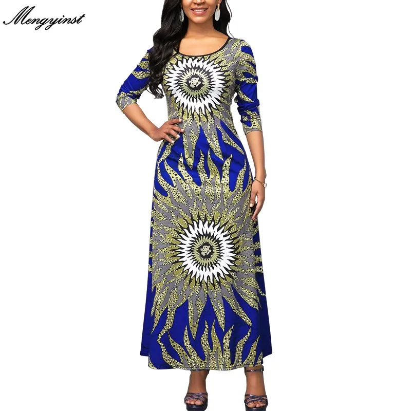 

Vintage Long Sleeve Dress Women 2022 Casual Female O-neck Collar Fashion Print Folk-custom Office Lady Dresses Elegant Vestidos