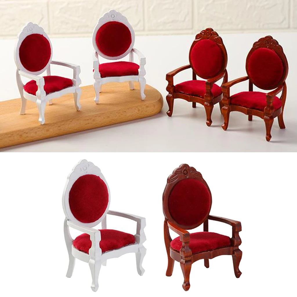 

1:12 Scale Dollhouse Miniature Handmade Birch Wooden Chair Furniture Ornament