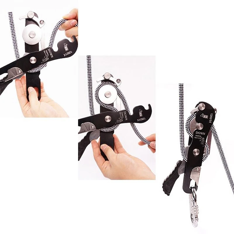 

Outdoor Climbing Hand Control Descender Climbing STOP Equipment Down Lifesaving Downhill Mountaineering Protection S6K3