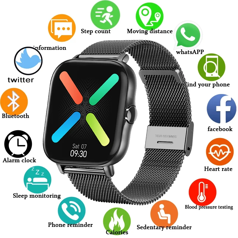 

Новинка 2021, смарт-часы с Bluetooth для женщин, водонепроницаемый спортивный фитнес-трекер для телефона Xiaomi Huawei, Смарт-часы с музыкой для здоровья...