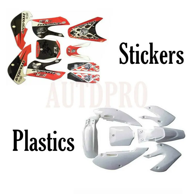 

Наклейки из белого пластика, 7 шт., наклейки Fr KLX110 KX65 DRZ110 RM65 для мотоцикла