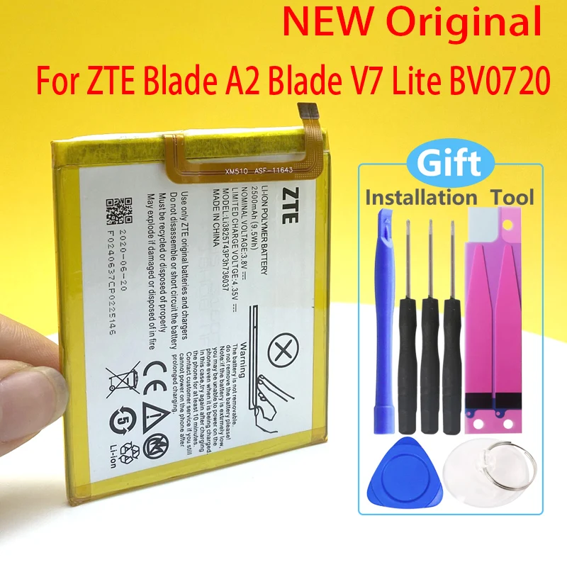 100% Оригинальный аккумулятор Li3825T43P3h736037 2500 мАч для ZTE Blade A2 V7 Lite Dual SIM BV0720 мобильный