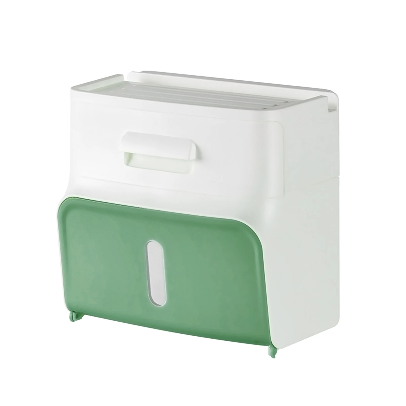 

Shower Toilet Roll Holder Kitchen Shelf With Storage Drawer Wall Mount Adhesive Bathroom Accessories Punch Free Paper Tissue