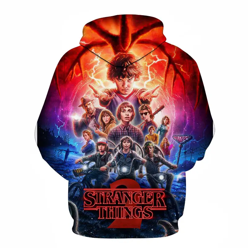 Stranger Thing s Новая мода 3D печатная белая мужская толстовка с капюшоном модная графическая Толстовка Повседневный Уличная пуловер хип хоп толстовки уличная одежда Stranger Thing