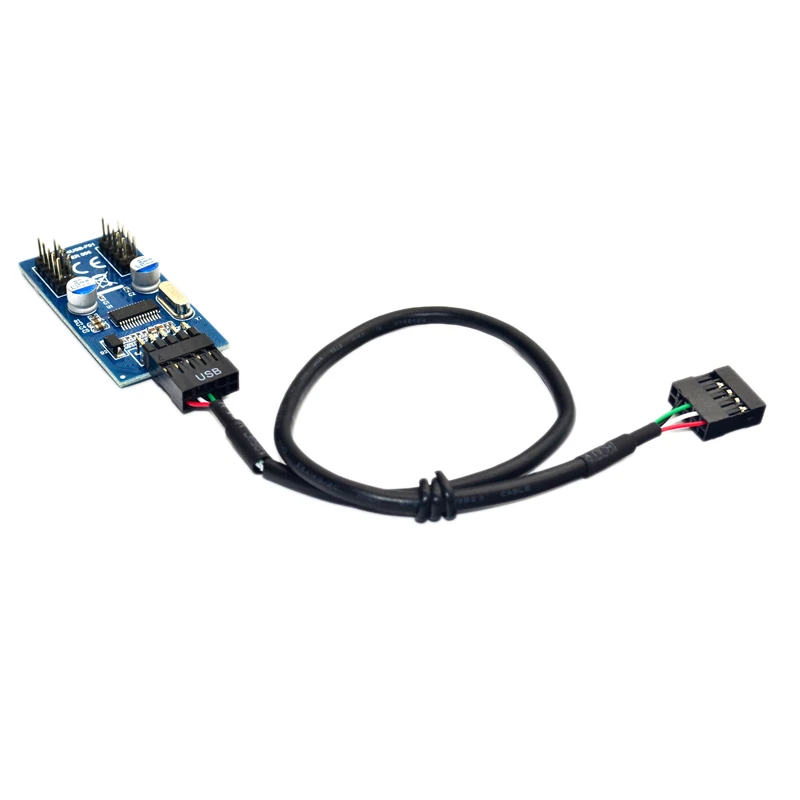 Motherboard 9Pin USB Header to 2 Male Adapter Card USB2.0 Dual Connector Splitter | Компьютеры и офис