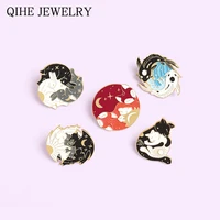 yin yang cat animal brooch custom tai chi koi fox rabbit enamel pins bag lapel pin badge jewelry gift for friends wholesale