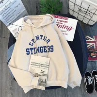 letter print hooded womens hoodie thick students simple sweatshirts oversized casual loose female hoodies spring tops