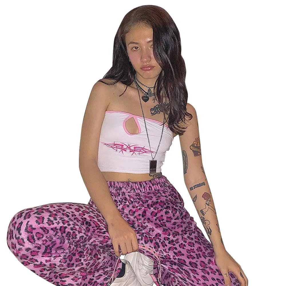 Хлопок Harajuku Bodycon майка Для женщин 2020 сезон: весна–лето новая одежда модного