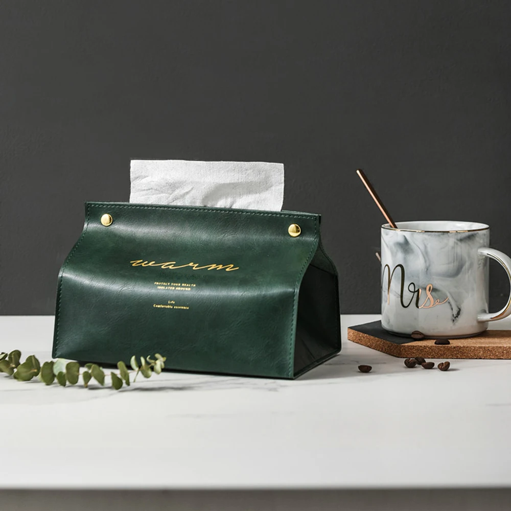 Nordic Style Leather Tissue Box Living Room Coffee Table Creative Paper Holder Car Home Decoration | Дом и сад