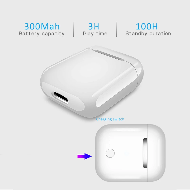 Inpods 12 TWS беспроводные Bluetooth наушники всплывающие наушники сенсорные портативные наушники i12 TWS наушники