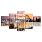 Картина на холсте с изображением аттракционов Израиля в высокой четкости, 5 шт., обои с пейзажами, плакат, модульная художественная живопись, рамка для домашнего декора