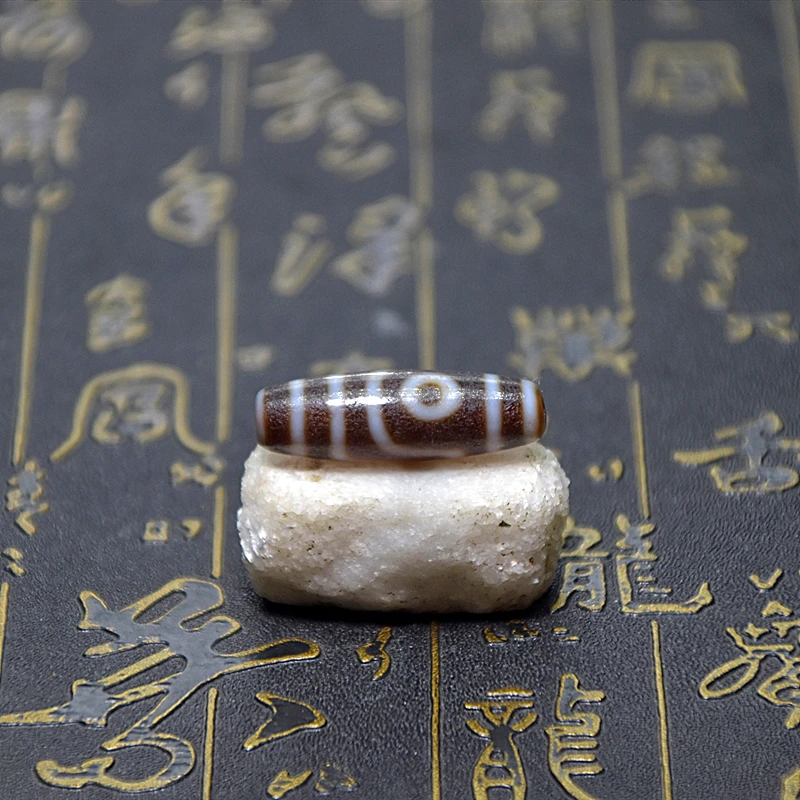 Тибетский фэн шуй темно коричневый/белый Агат Дзи 2eye дзи 11 5*35 7 мм непогоды бусины