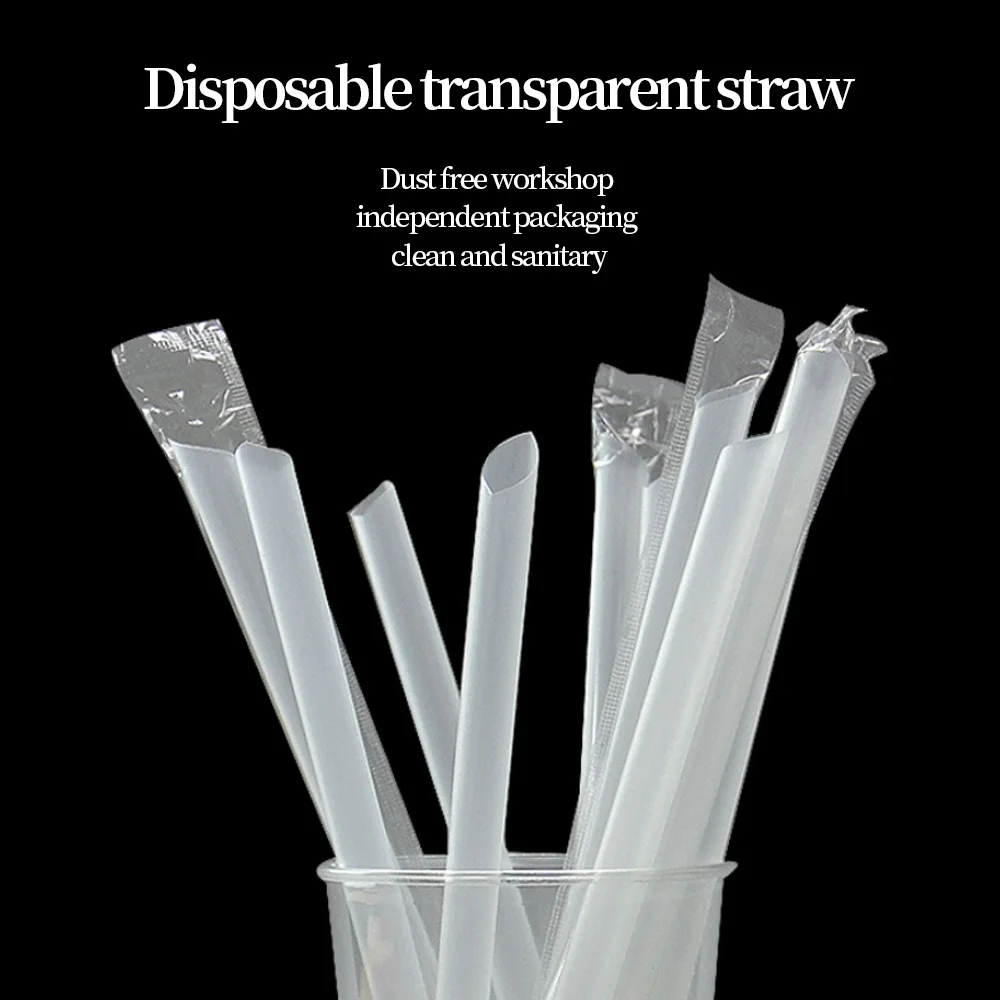 50 шт./лот белые черные Большие широкие питьевые соломинки одноразовые гибкие для