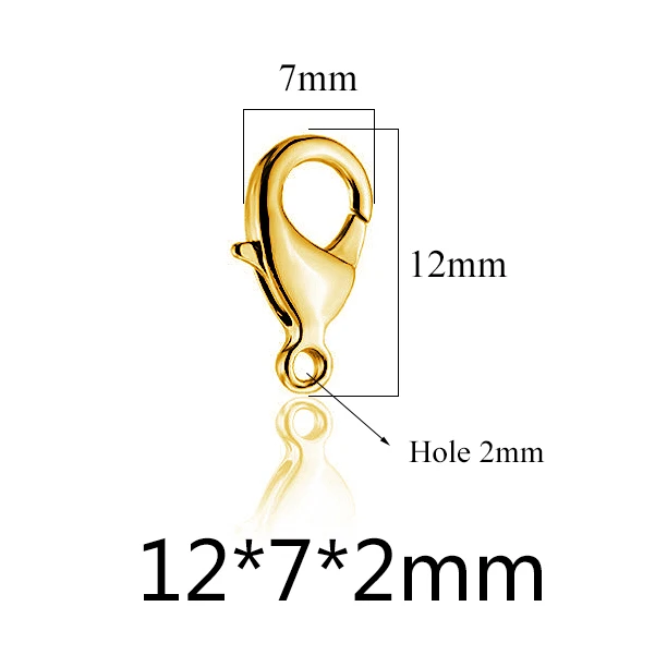 Gold 12mm 20 шт./лот карабины Нержавеющая сталь конечные бусины в форме цветов застежки крючки набор «сделай сам» для Цепочки и ожерелья и браслета для изготовления цепей 9/10/12/15 мм - Цвет: Gold 12mm