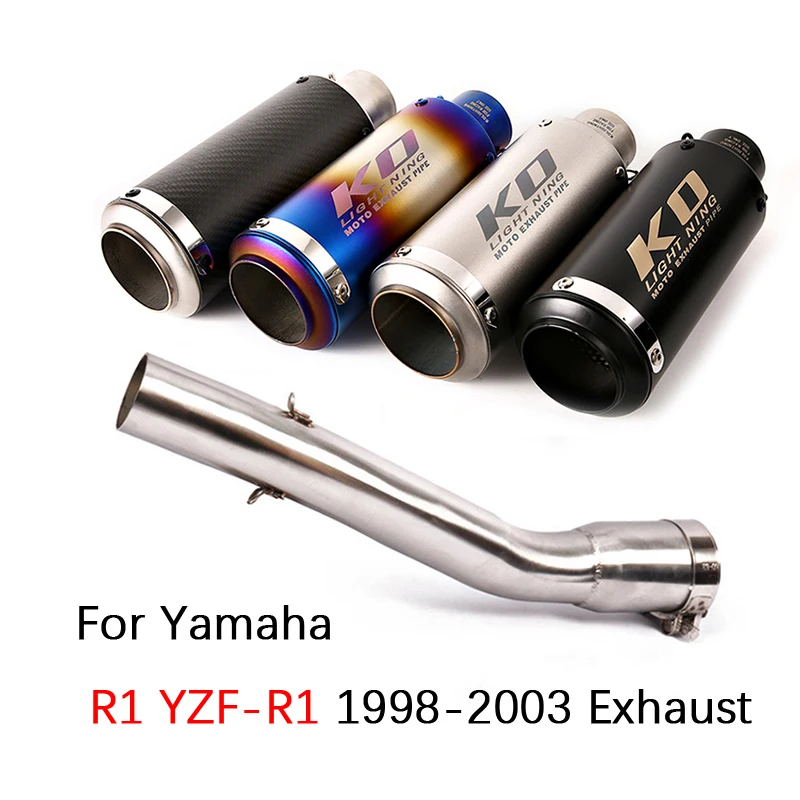 

For 1998-2003 Yamaha R1 YZF-R1 Motorcycle Exhaust Pipe Mid Pipe Slip On 51 mm Muffler Removable DB Killer Escape Delete Catalyst