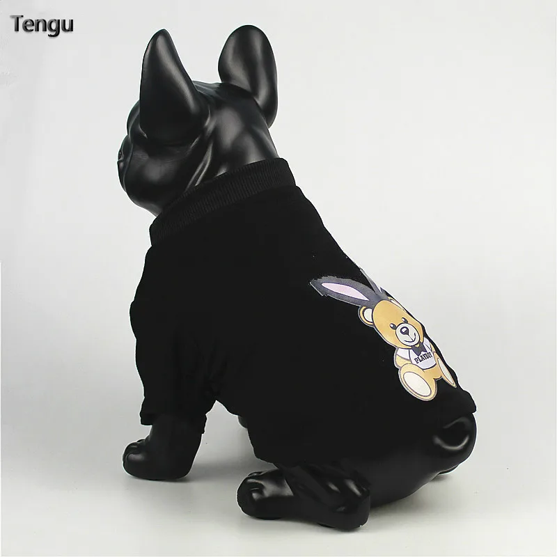 Панель в форме французского бульдога черного цвета одежда с короткими рукавами