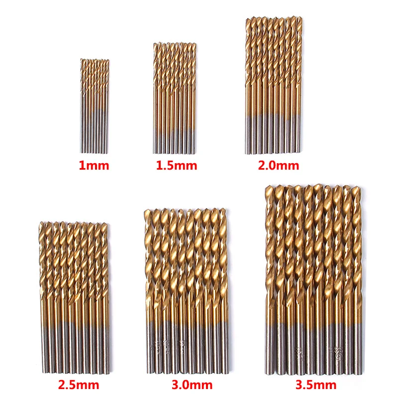 

Durable 60pcs/set Mini Twist Drill Bit Plating Titanium Saw Set Metric System Woodworking Metal Drilling Power Tools