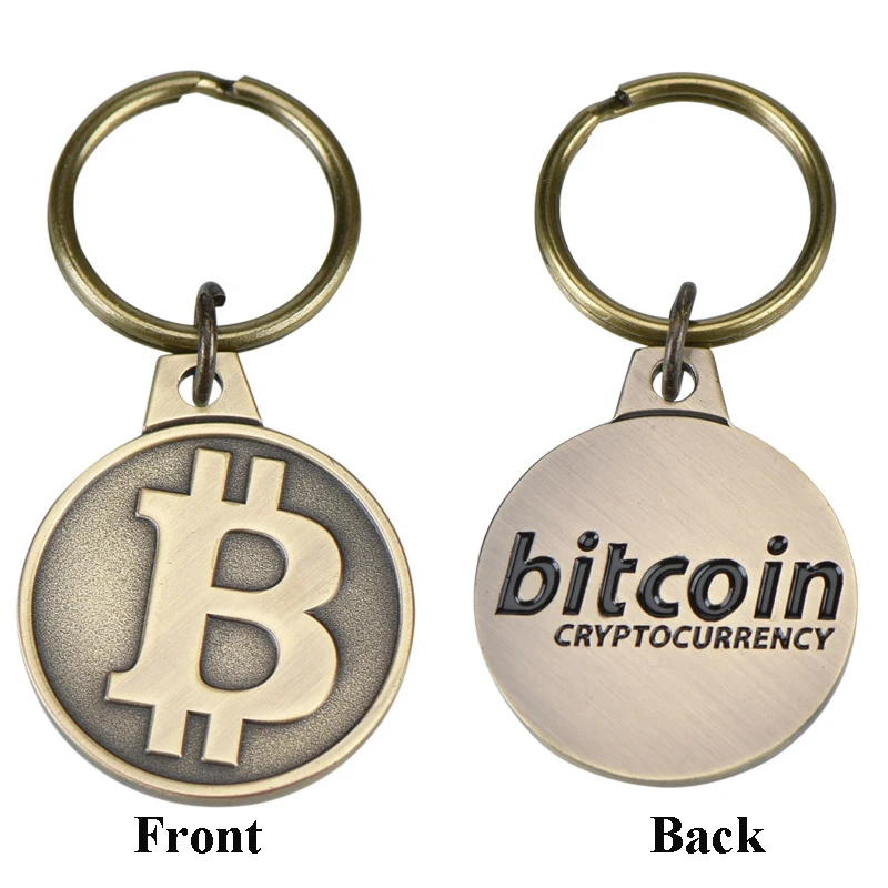 

25 мм милые Биткойн брелок монеты медное покрытие брелок кольцо для ключей памятные коллекционеров модные подарки сумка Pend домашний декор