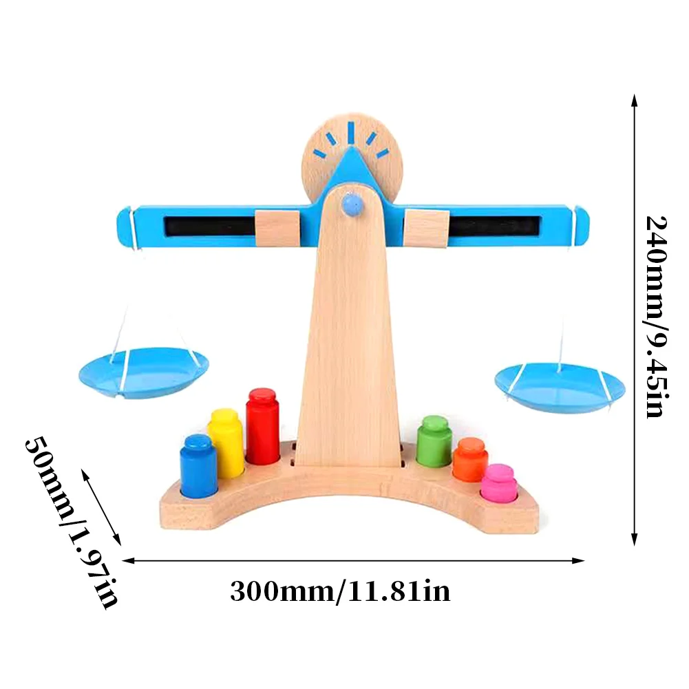 

Children Wooden Weight Scale Balance Toy Teaching Aid Early Education Parent-child Interactive Funny Math Toys For Toddlers Baby