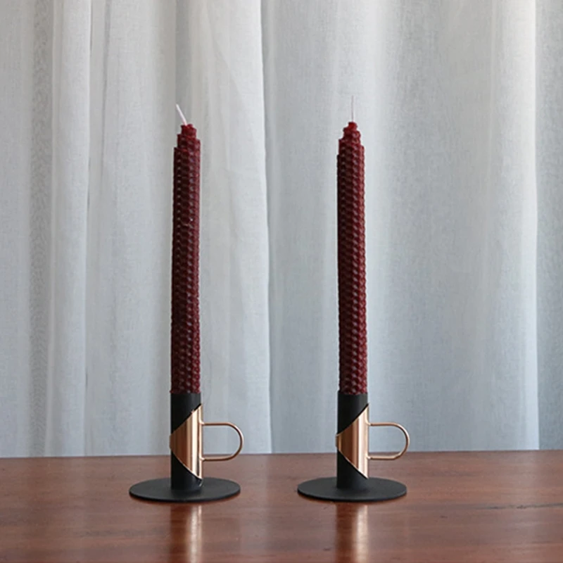 

Retro Iron Taper Candle Holder 2 PCS Candle Holders for Candlesticks Stand Candle Holder Vintage for Pillar Candles Cand