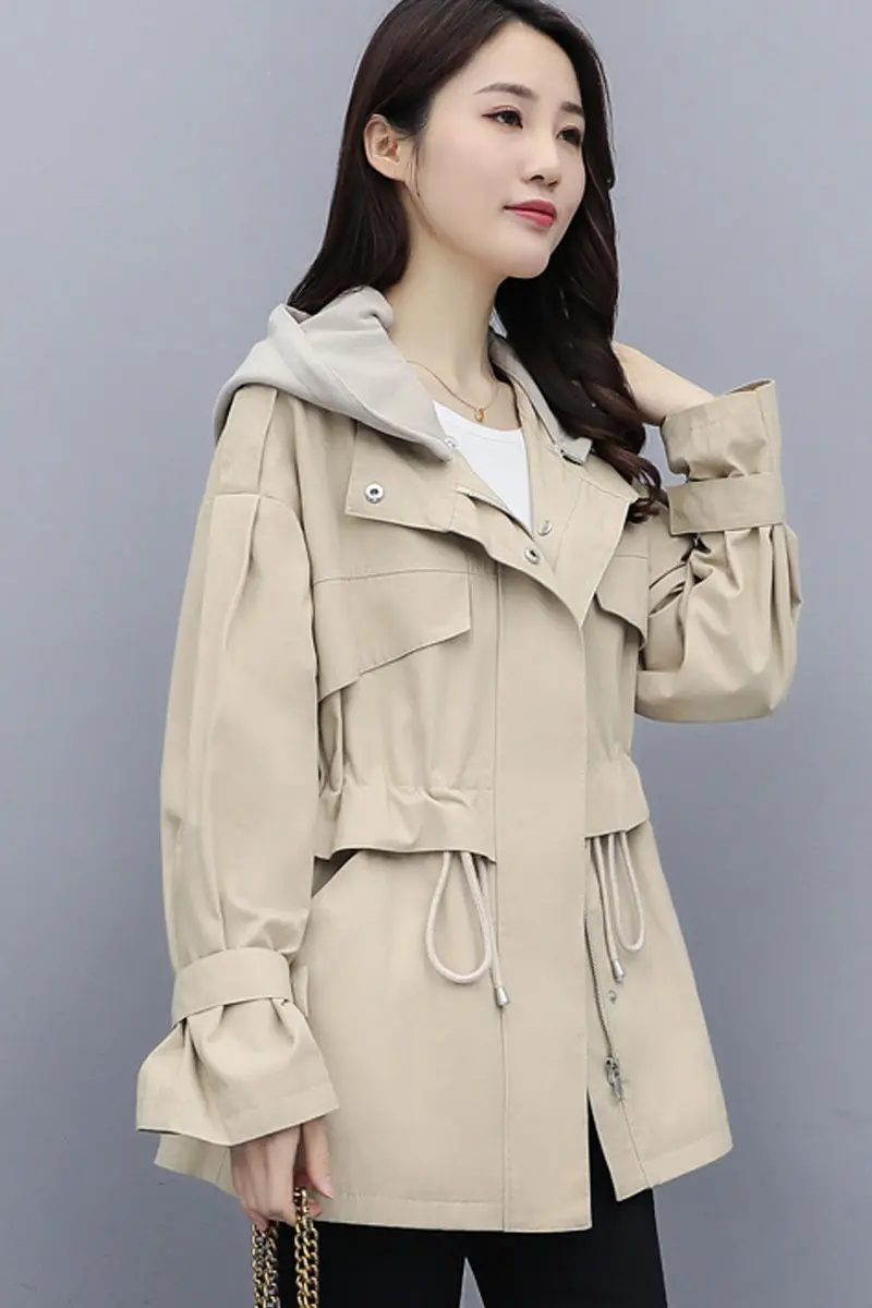 Ветровка с надписью Женская ветровка средней длины в Корейском стиле новинка