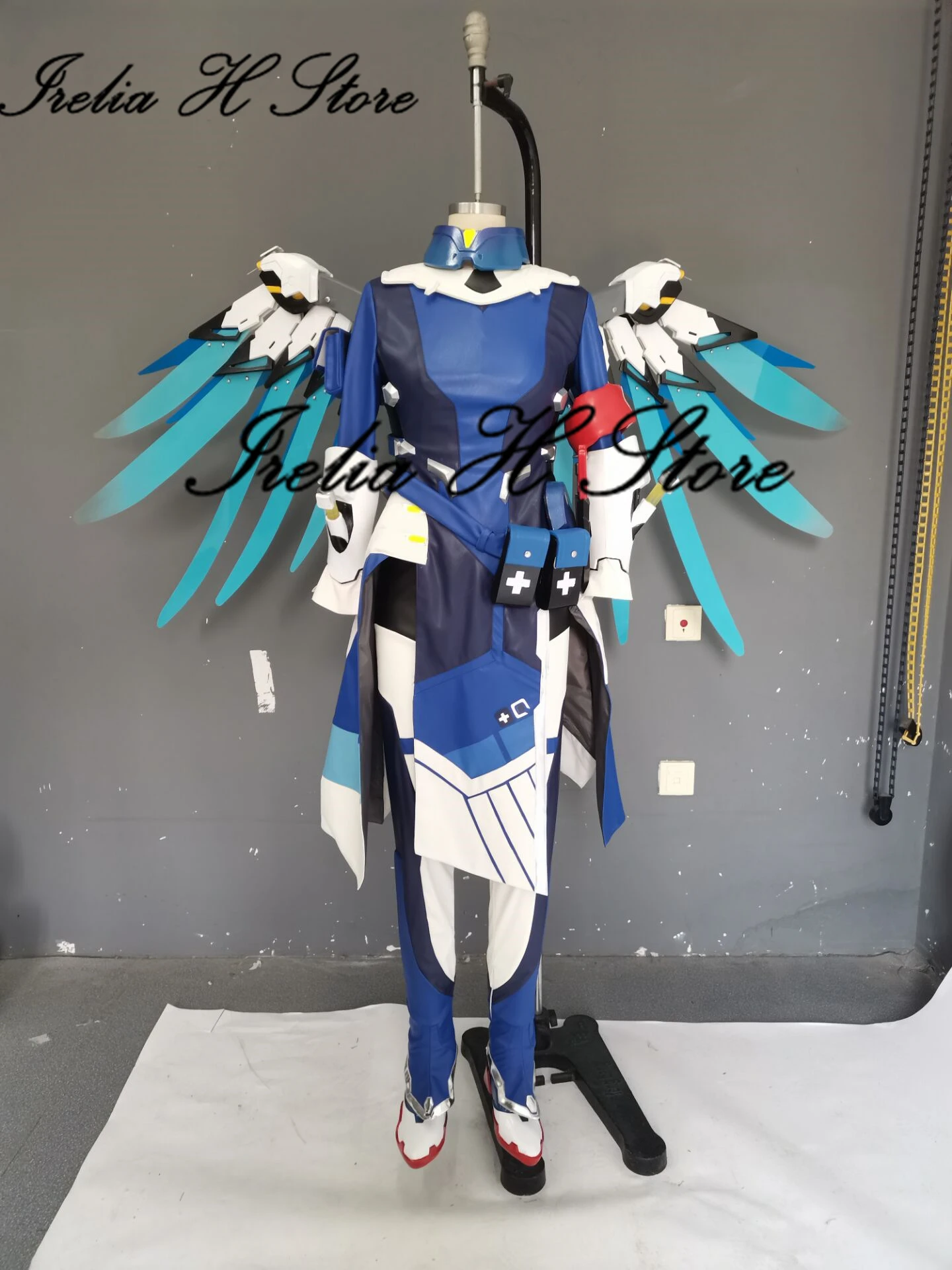 

Irelia H Store Custom made/size Mercy OW Angela Ziegler Mercy Cosplay Costume Full set with wand shoes no gun