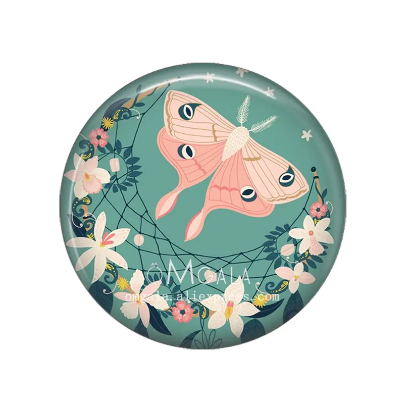 Искусство пчела бабочка Жук насекомые с узорами Солнца и Луны 8 мм-30 мм круглый