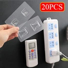 Держатель для розеток, 1-12 пар, настенные крючки, органайзер, двусторонний, самоклеящийся, крючки для кухни и ванной комнаты, держатель для хранения, дверной крючок