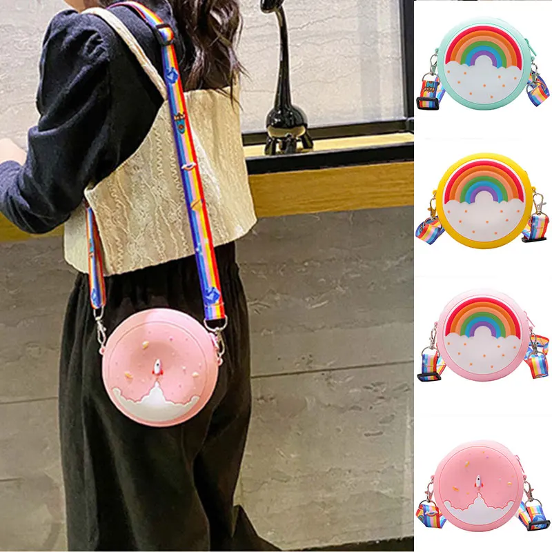 

Hot Selling Children's Messenger Bags Silicone Fashion All Match Coin Bags for Girls