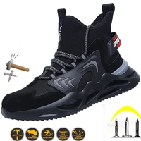 mens safety shoes steel toe cap lightweight breathable construction shoes for men hike sneakers work boots zapatos de hombre