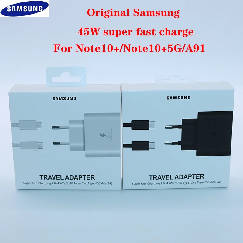

SAMSUNG Original 45W USB-C Super Adaptive Fast Charge Charger EP-TA845 For Samsung GALAXY Note 10 Plus Note10Plus 5G A91 Note10+
