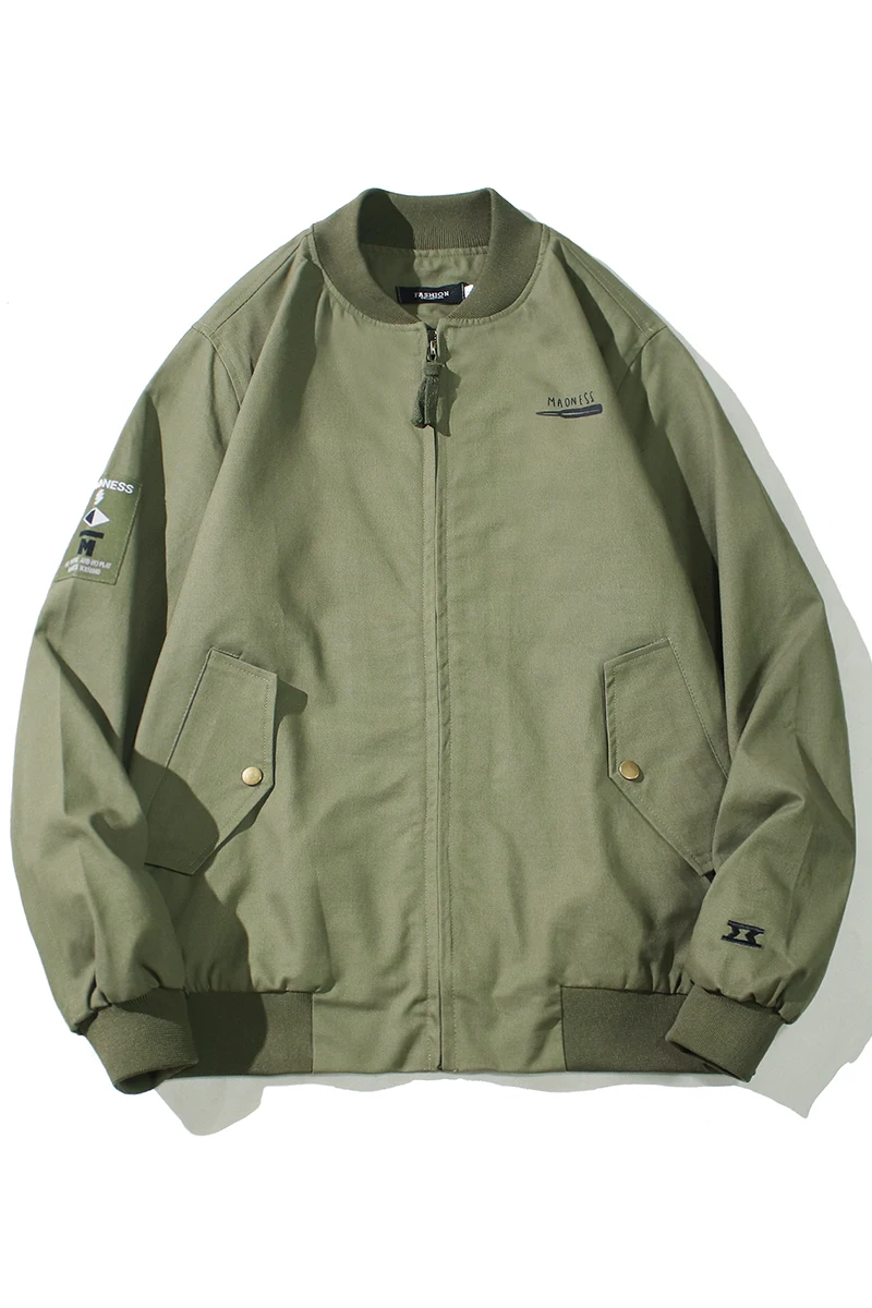 

Mens Fashion Clothing Trends Army Green Jacket 2020 New Autumn Men Bomber Jacket Plus Size 4XL 5XL Baseball Collar Coats