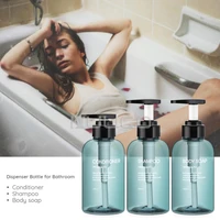 3pcs 300ml500ml soap dispenser bottle plastic pump bottles for liquid body soap shampoo conditioner shower gel