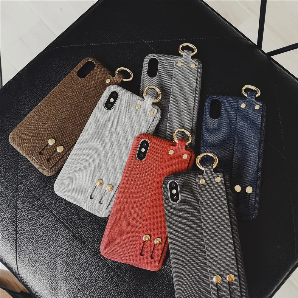 Роскошный тканевый ремешок i чехол для телефона iPhone X XS Max XR 7 8 6 S Plus 8Plus Мягкий