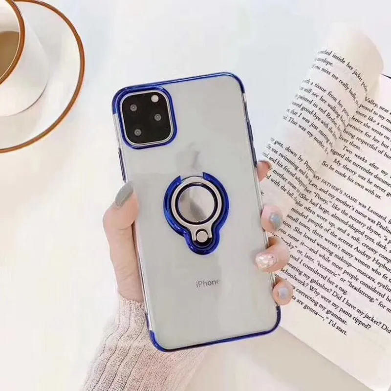Чехол для iphone 11 Pro XS MAX XR iphone X 10 магнитный держатель прозрачный мягкий кремний чехол для iphone 6s 6 s 7 8 plus чехол для телефона - Цвет: blue