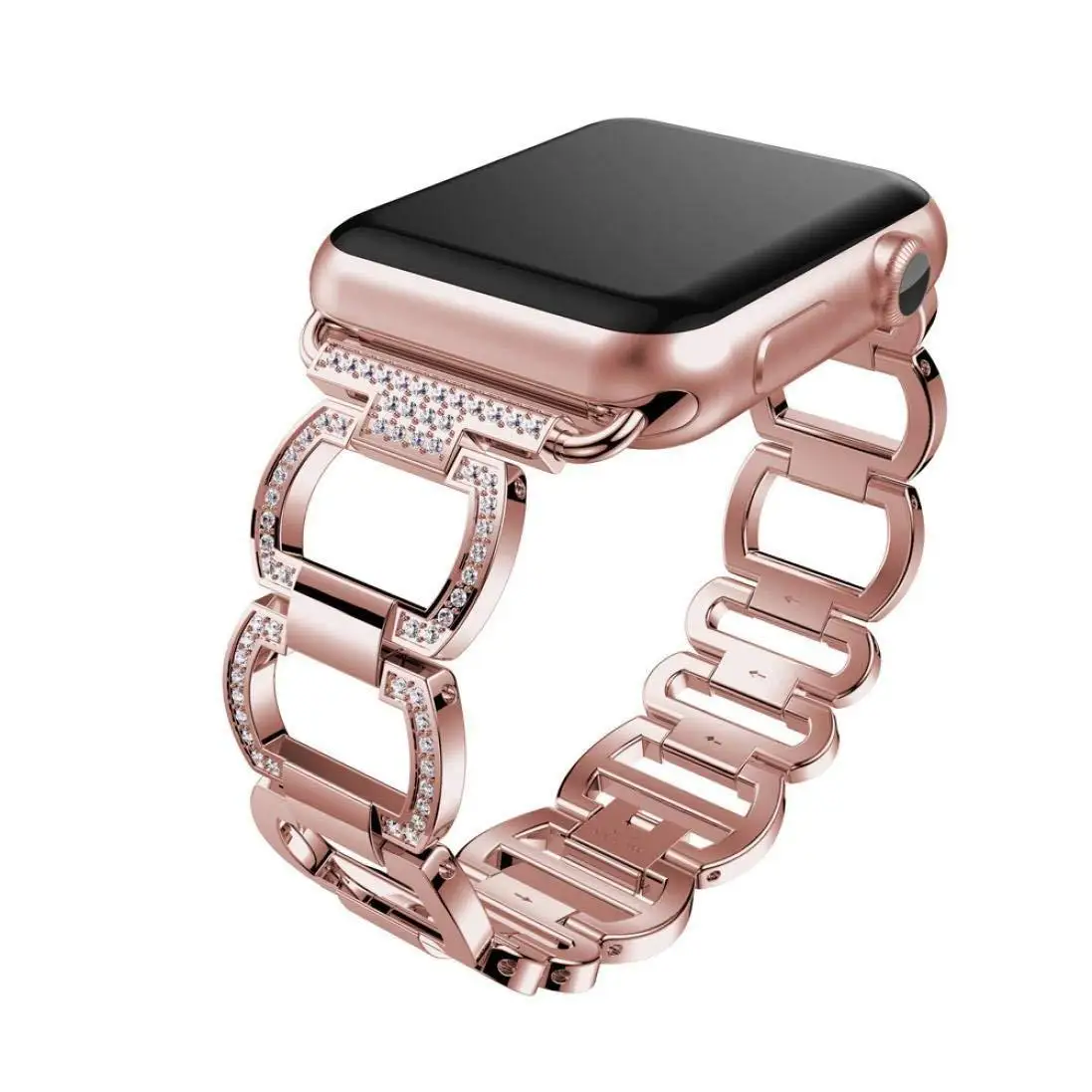 Ремешок из нержавеющей стали для Apple Watch Band горный хрусталь алмазный обруч 38 мм 42 мм серия для Apple Watch 40 мм 44 мм серия 4