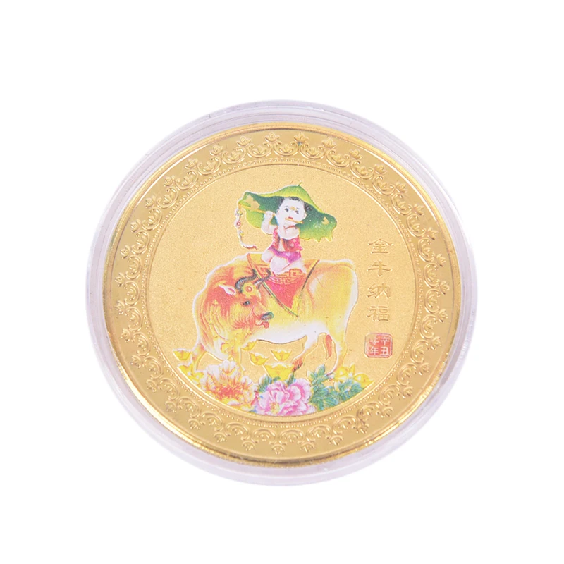 

2021 Year Of The Ox Commemorative Coin Good Luck China Souvenir Collectible Coin