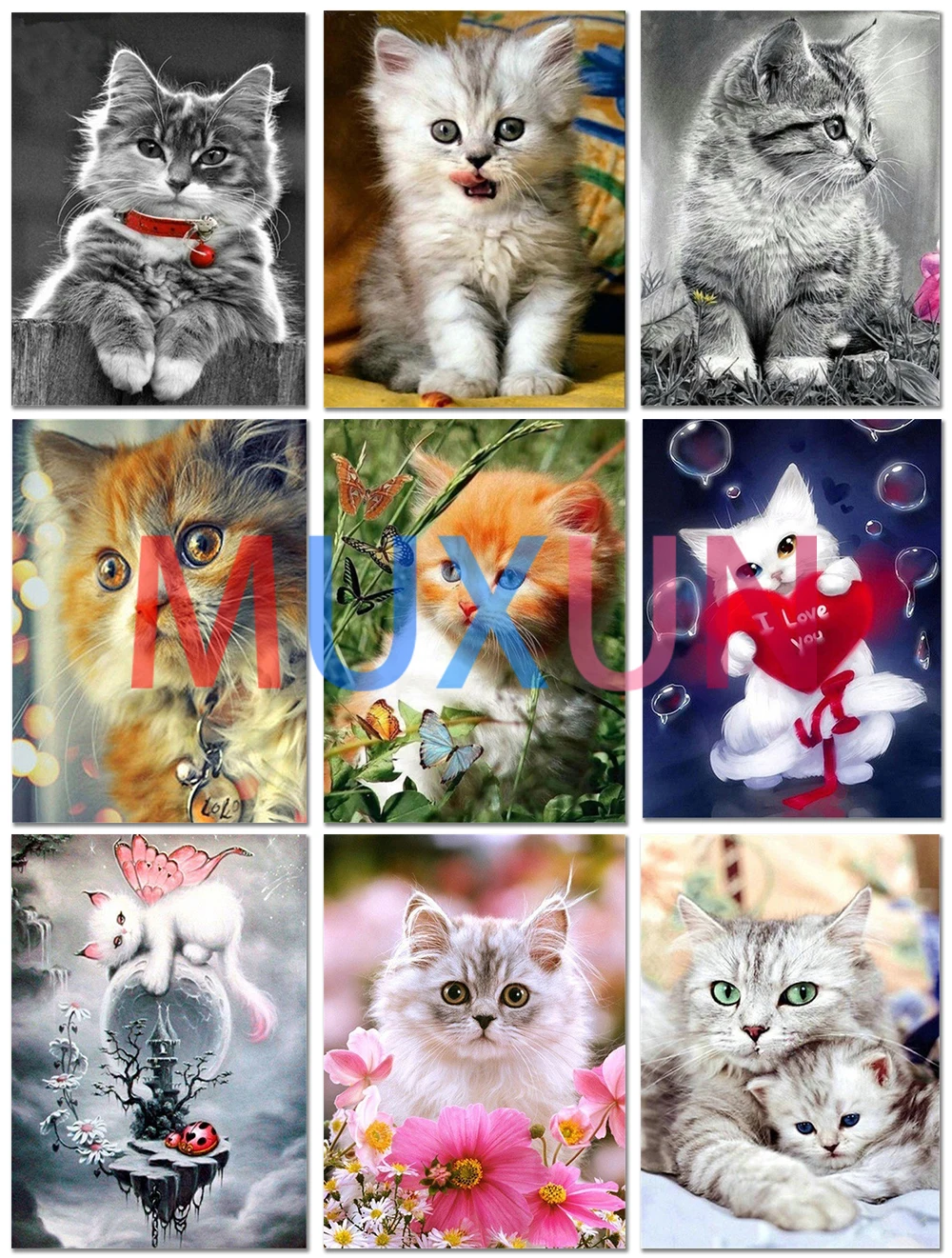 

5D Diamond Embroidery Cats Full Set Diamond Mosaic Sale Animal Daimond-Painting Full Square Diamond Paintings Cats Art Gifts