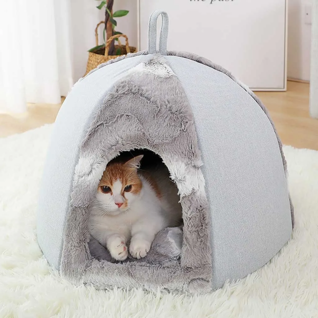 Gatos productos para mascotas Pet Dog cama gato палатка дом Питомник зимнее теплое гнездо мягкий