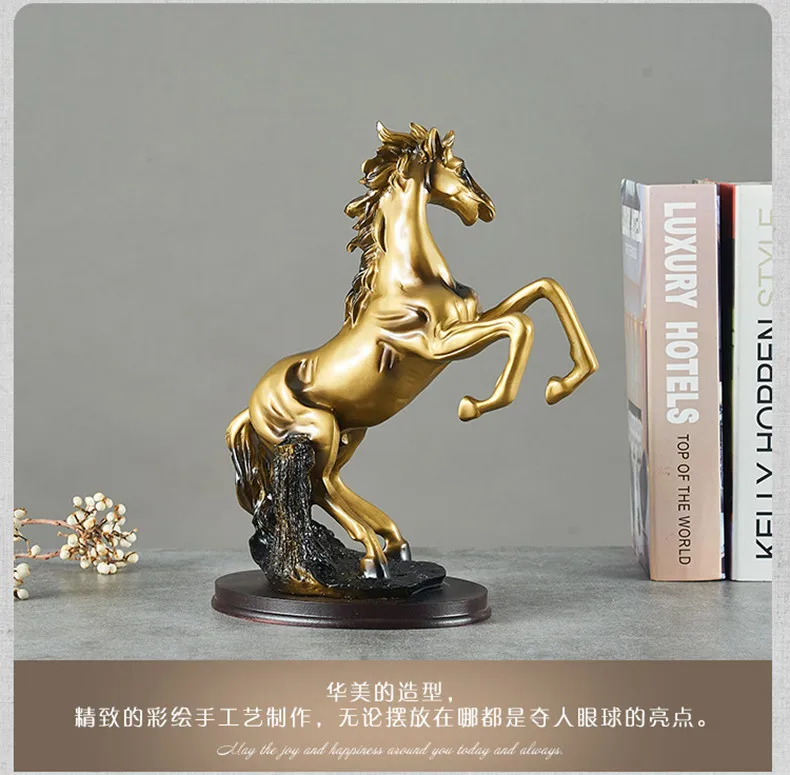 GOOD LUCK HOME OFFICE Company SHOP ROOM TOP COOL Success Money Drawing gold horse decorative FENG SHUI statue | Дом и сад