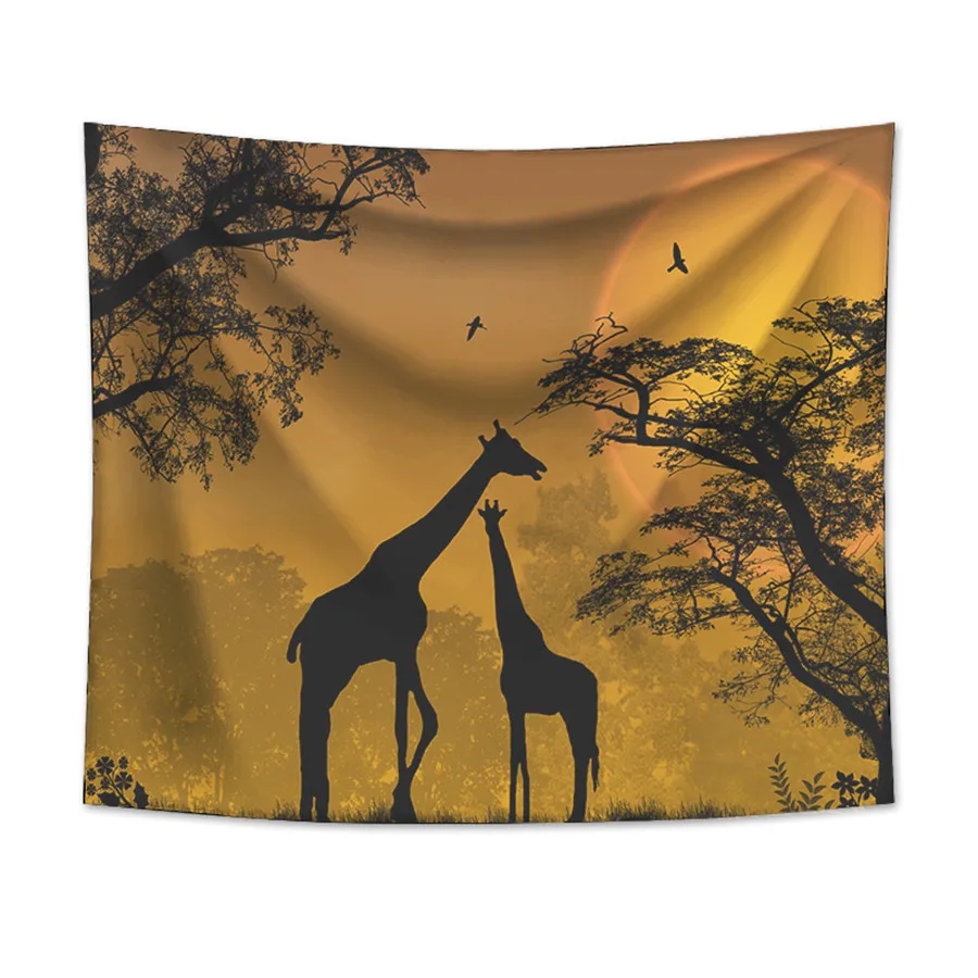 

A Giraffe Tapestry Wall Hanging Sandy Beach Picnic Rug Camping Tent Sleeping Pad Home Decor Bedspread Sheet Wall Cloth